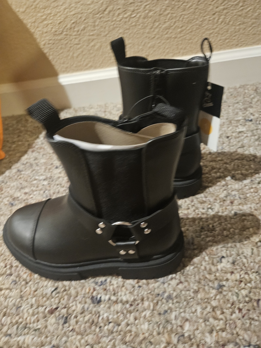 Cat & Jack Black Kids Moto Boots